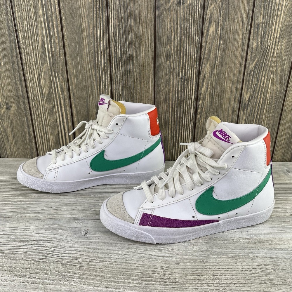 Nike Blazer '77 Vintage Mid White Green Fuchsia Womens Size- 8